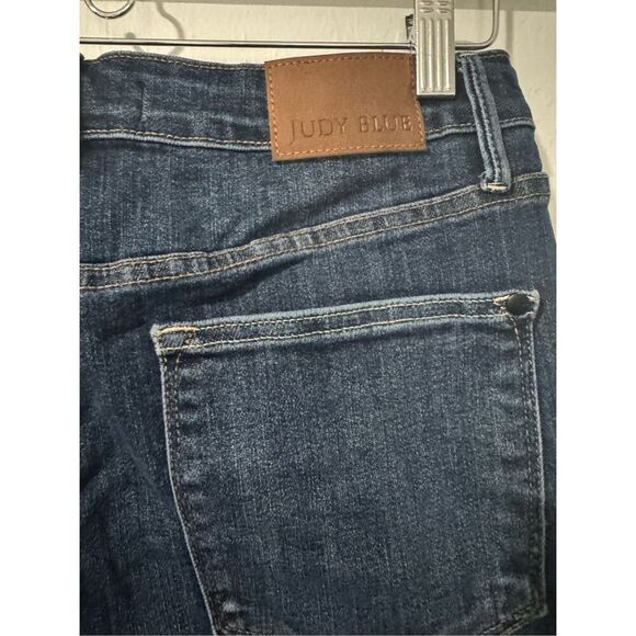 Judy blue flare distressed knee raw hen jeans 13/31 - Picture 6 of 12